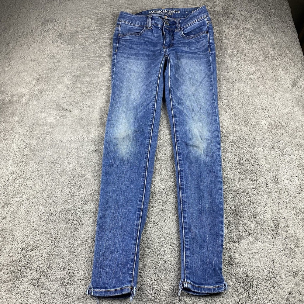 American Eagle Outfitters Jegging Super Stretch Jeans‎ Womens 00 R 25x27 Blue